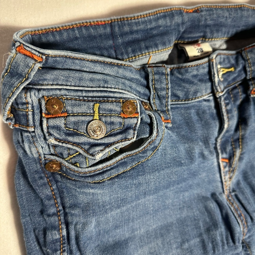 True Religion Women's Size 28 Skinny Jeans Blue Denim Y2K Designer - Picture 5 of 8